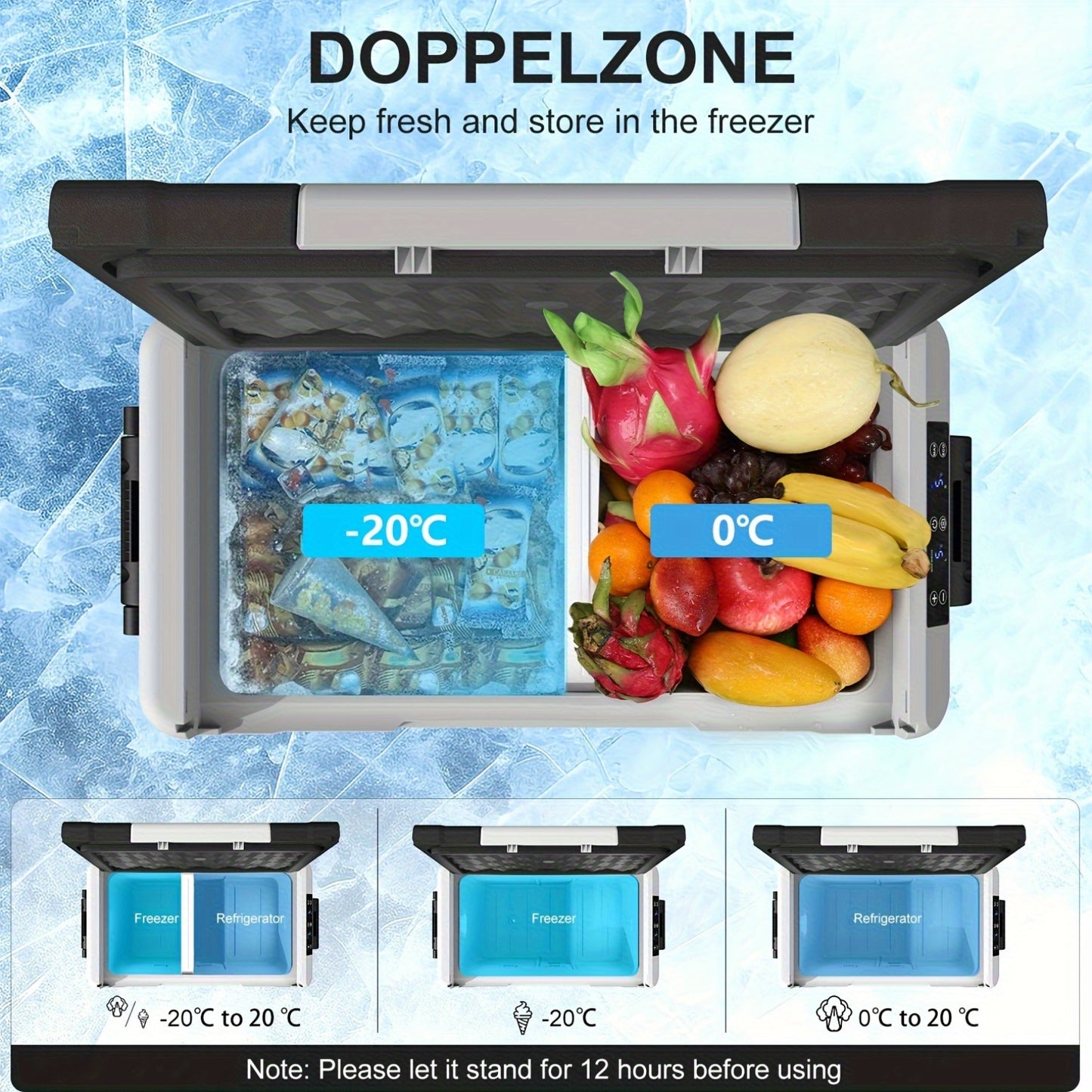 Draagbare Koel- en Vriesunit – Koelbox – Vriesbox – Camping Koeler – Mobiele Koelbox – Dual-Zone Temperatuurregeling – 35L/40L/45L Met Antislip Wielen