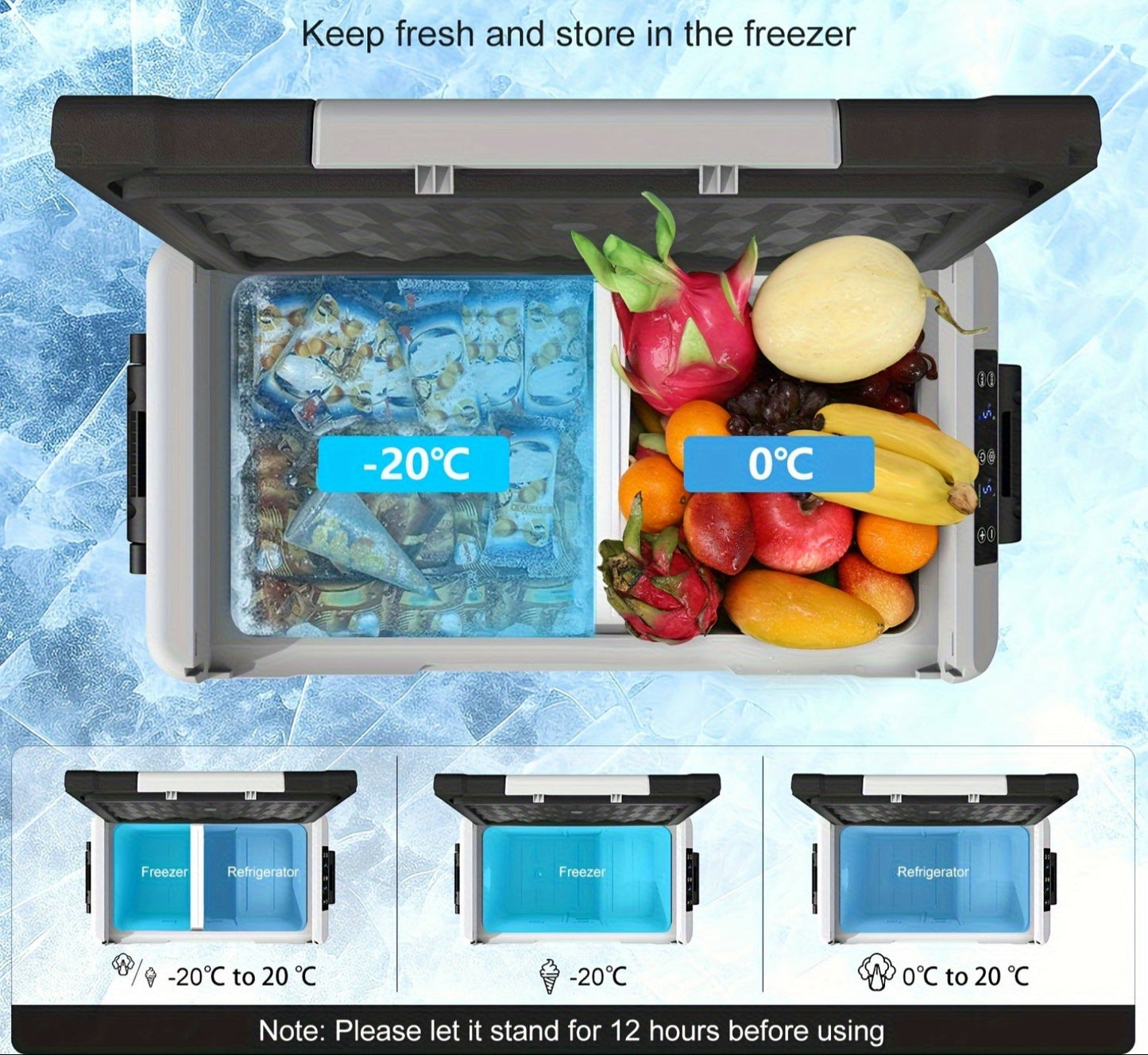 Draagbare Koel- en Vriesunit – Koelbox – Vriesbox – Camping Koeler – Mobiele Koelbox – Dual-Zone Temperatuurregeling – 35L/40L/45L Met Antislip Wielen