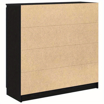 Dressoir – Sideboard – Opbergkast – Ladekast – Commode – Zwart Eiken – MDF Chipboard – Praktisch Met Lades 100,5x35x98,5 cm