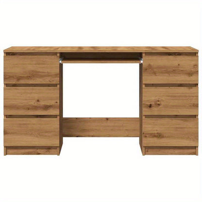 Burea tafel – Computer bureau – Kantoor tafel – Werk bureau – Artisan Eikenhout – 140x50x77 cm – Massief Hout – Stijlvol Design