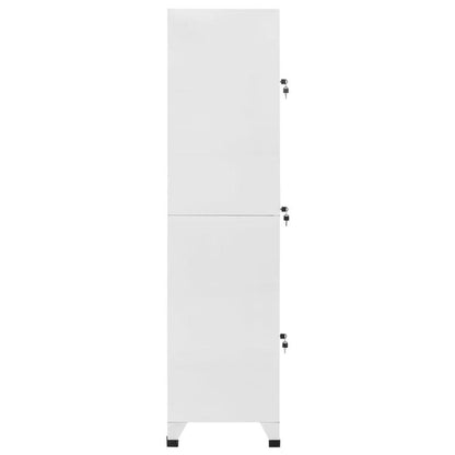 Lockable Cabinet with 3 Compartments 38X45X180 Cm/Lockers/Storage Boxes/Boxes/Cabinets. This Lockable Cabinet Impresses with Its Modern Design. It Is Made of Robust Steel And Is Easy to Clean. Each Compartment Has Clothes Rai