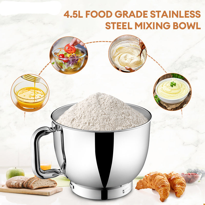 Elektrische Keukenmixer – Standmixer – Handmixer – Mixer Blender – Mixer Grinder – 4.2 Liter Mengkom – 6 Snelheden Met Deeghaak & Klopper – Zwart