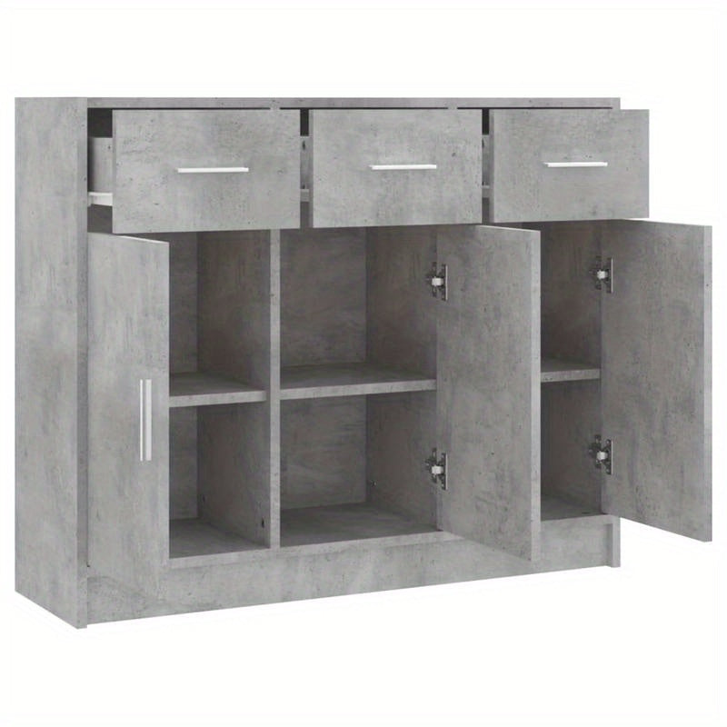 Dressoir – Sideboard – Buffetkast – Opbergkast – Kast – Betonlook Grijs – Duurzaam Hout – 91x28x75 cm Compact