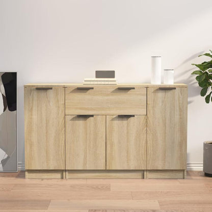 Modern Minimalist Sideboard with Drawers & Shelves - Light Wood Finish, Contemporary Design for Living Room or Bedroom, Space-Saving Storage Furniture, Bedroom Storage Furniture, Sleek Furniture Piece, Smooth Finish Furniture