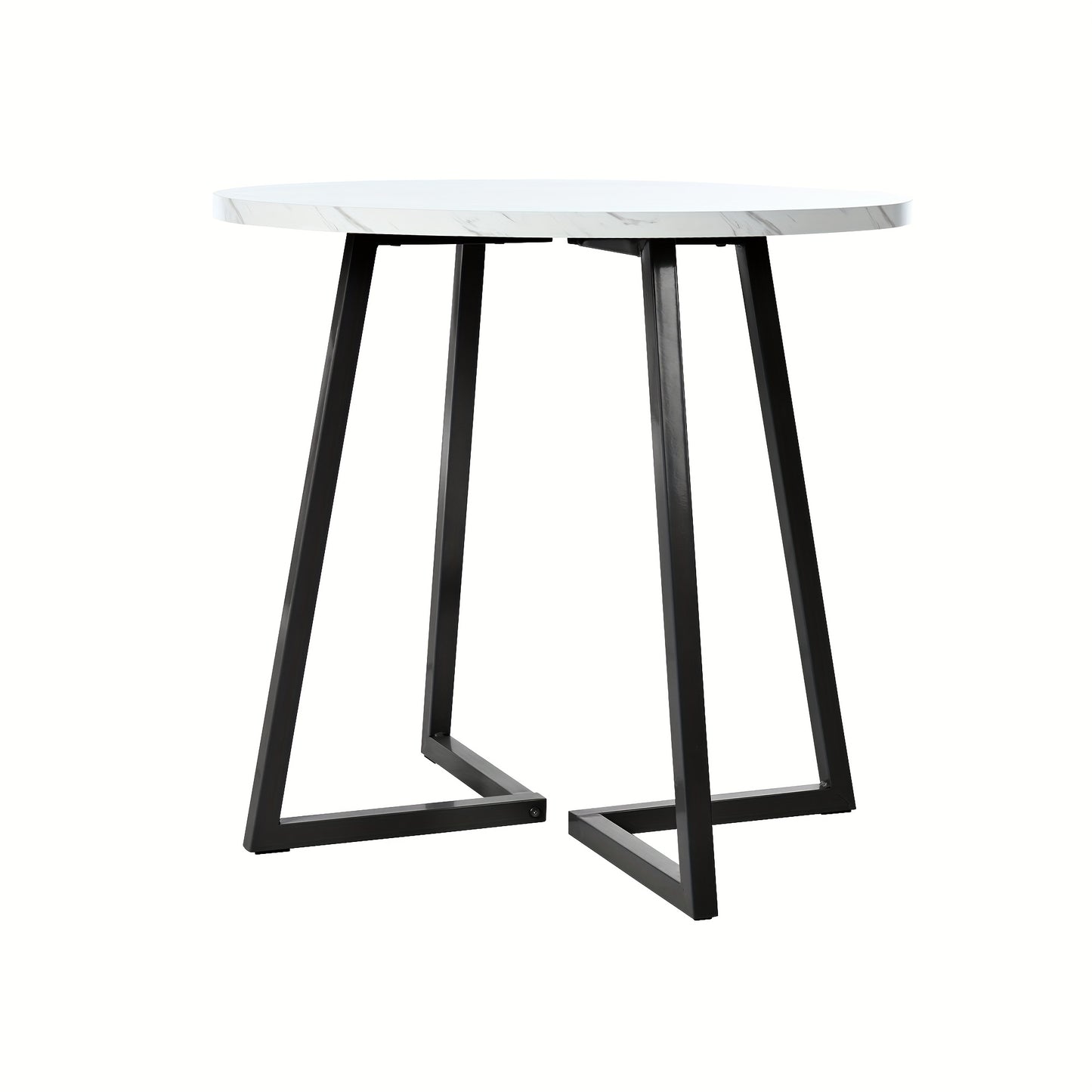 Ronde Eettafel – Eettafel Rond – Keukentafel – Tafel Voor Eetkamer – Witte Tafel – Uniek Geometrisch Onderstel – Duurzaam Niet-Hout Tafelblad