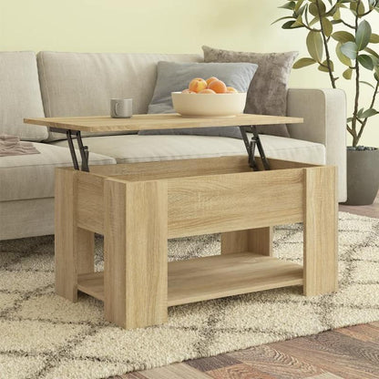 Salontafel – Koffietafel – Bijzettafel – Woonkamertafel – Sofa Tafel – Massief Hout – Extra Opbergruimte – 79x49x41 cm – Modern Minimalistisch – Eenvoudige Montage
