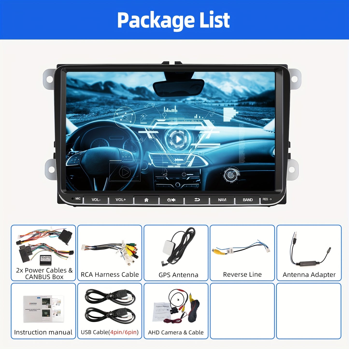 Autoradio – Headunit – Multimedia Systeem – Auto Stereo – Touchscreen Radio – 7 Inch HD IPS – Android 14 Met Draadloze CarPlay & Android Auto