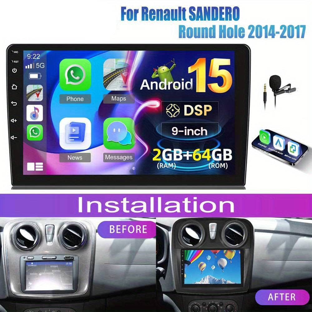 Autoplayer – Car Stereo – Multimediasysteem – Navigatie – Autoradio – 2GB+64GB Met AHD Achteruitrijcamera – 9 Inch HD IPS Touchscreen – Draadloos CarPlay & Android Auto