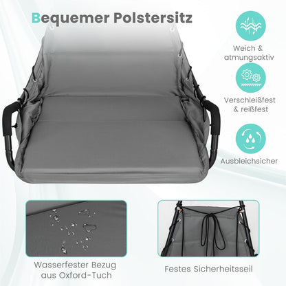 Hangstoel – Hangstoel Met Frame – Hangstoel Voor Binnen En Buiten – Hangstoel Schommel – Relaxstoel – Extra Grote Gevoerde Zitting – Stevig Metalen Frame