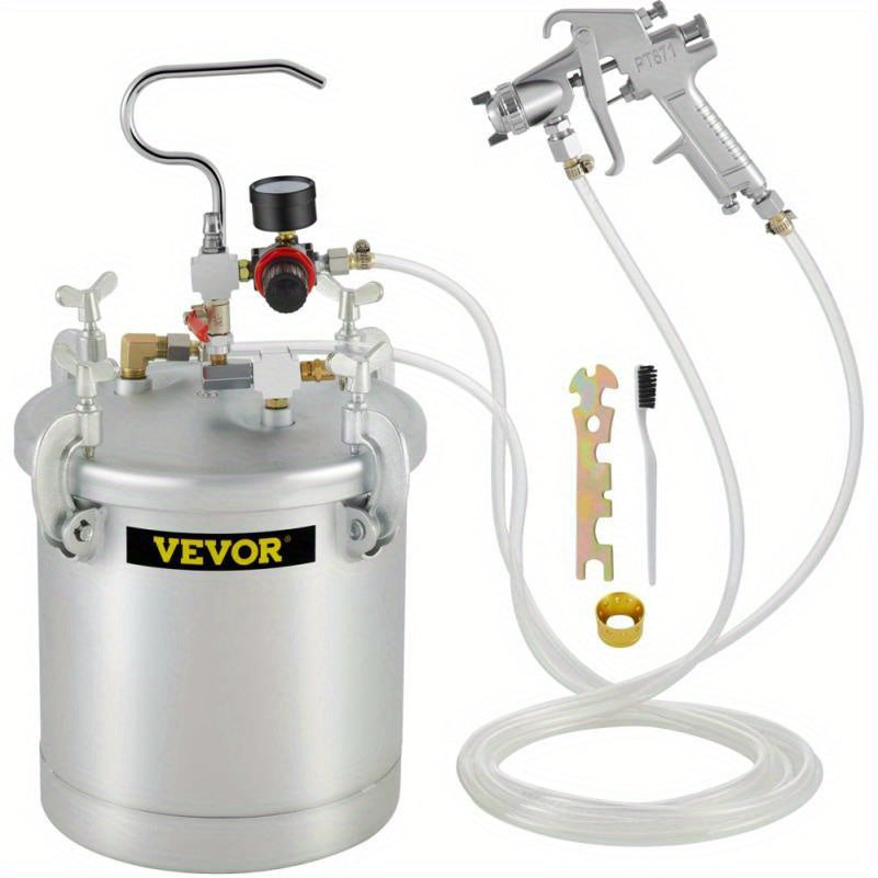 Verfdrukpot – Verfspuit – Drukvat – Verfcontainer – Schilderspuit – 10 Liter Capaciteit – Stalen Behuizing – 1,5 mm Spuitmond – Zonder Batterij