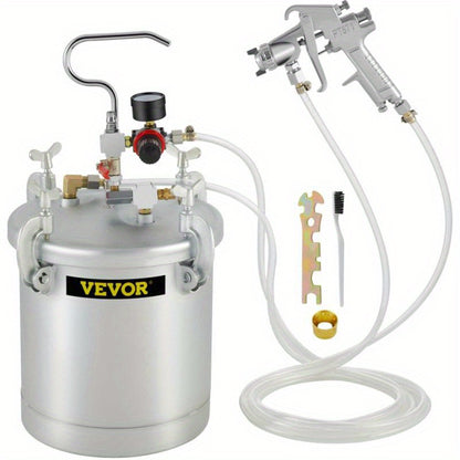Verfdrukpot – Verfspuit – Drukvat – Verfcontainer – Schilderspuit – 10 Liter Capaciteit – Stalen Behuizing – 1,5 mm Spuitmond – Zonder Batterij