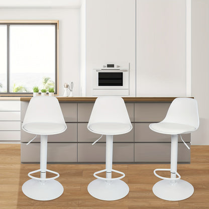 Barstoel – Barkruk – Barstoelen – Keukenstoel – Kruk – Set van 4 – Verstelbare Zithoogte 55-75 cm – PU-leer Bekleding met 360° Draaibare Zitting