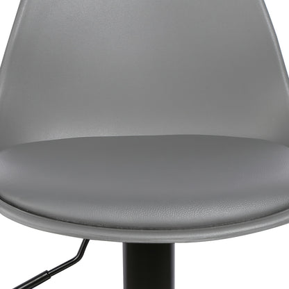Two-Piece Set of Bar Stools with PUPU PU Soft Cushioned Seats, Adjustable Height (55-75Cm) - Suitable for Modern Swivel Bar Stools in Kitchen Islands, Cafes, And Dining Room Tables, Heavy-Duty Metal Frame with Footstool (Gray