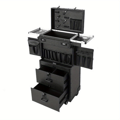 Kapperswagen – Kappers Trolley – Werkwagen – Salon Trolley – Make-up Organizer – Ruime Opbergruimte – Stevig Aluminium Frame & ABS Buitenlaag