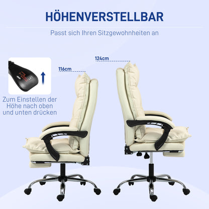 Bureaustoel – Kantoorstoel – Gamingstoel – Draaistoel – Bureaukruk – Verstelbare Hoogte 55-63 cm – Kunstleren Bekleding Zwart