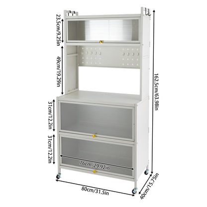 Heavy-Duty Mobile Storage Cabinet – Opbergkast – Organizer Rek – Stellingkast – Opbergsysteem – Carbon Stalen Constructie – 199,58 KG Draagvermogen – Witte Kleur
