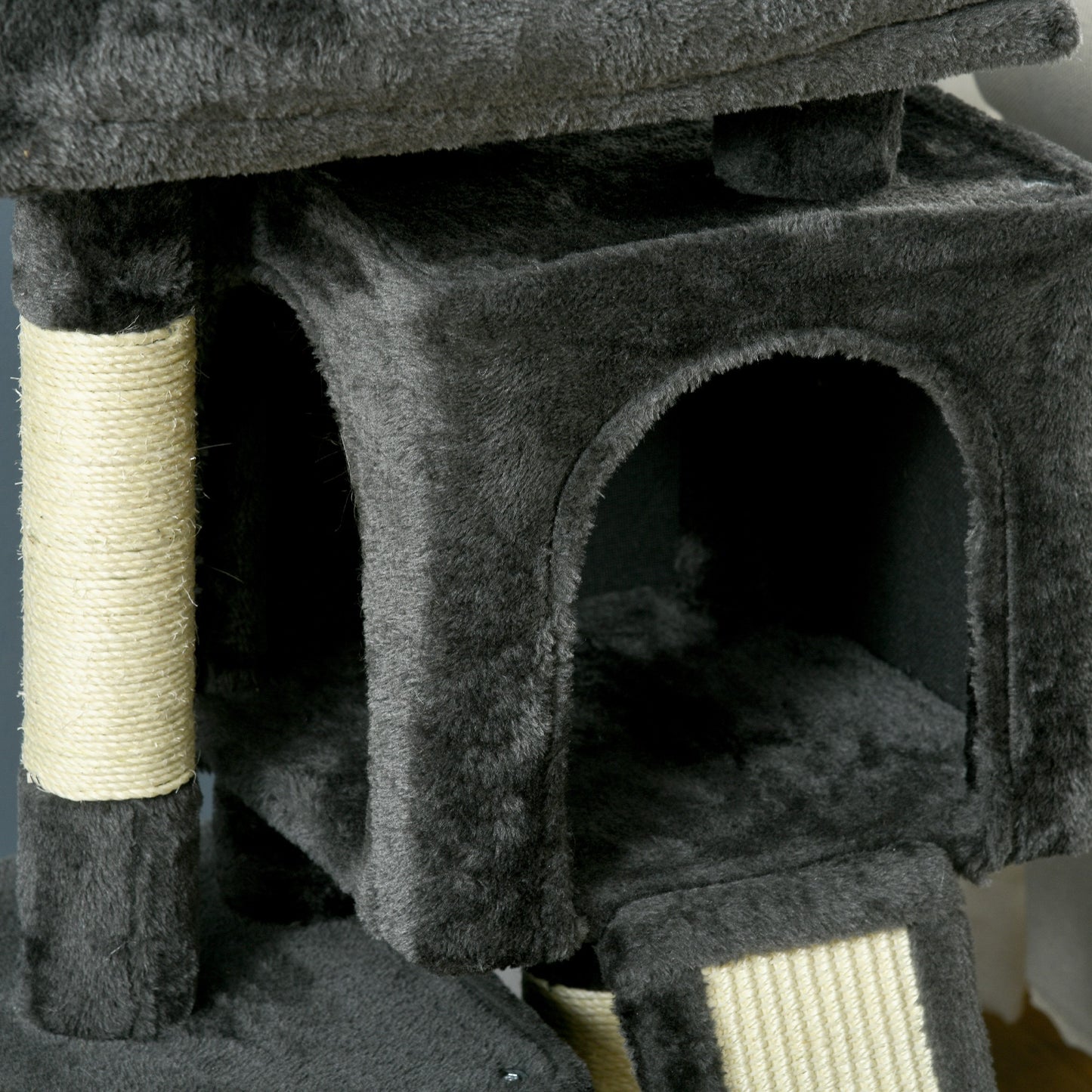 83 cm Small Cat Scratching Post with Sisal Columns, Cat Climbing Tree, Cat Furniture Play Tree for Small Cats, Dark Gray