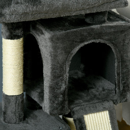 83 cm Small Cat Scratching Post with Sisal Columns, Cat Climbing Tree, Cat Furniture Play Tree for Small Cats, Dark Gray