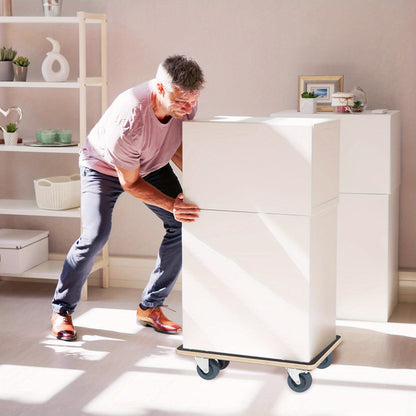 Transportkar – Trolley – Handwagen – Transportwagen – Rolwagen – 2 stuks 60x40x14,5 cm – 200 kg Draagkracht – Waterbestendig Houten Plateau