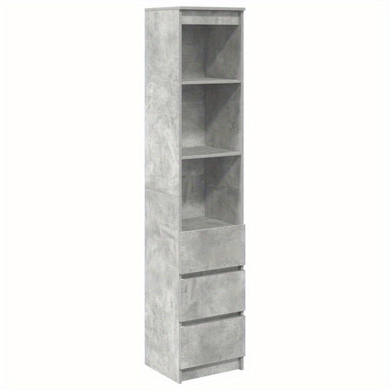 Modern 3-Tier Wooden Credenza with Removable Shelves - 37, 5x35x180cm, Durable Hardwood & Artificial Wood, No Assembly Required, Freestanding Storage Cabinet for Living Room, Bedroom, Office - Space-Saving Design, Bedroom Org