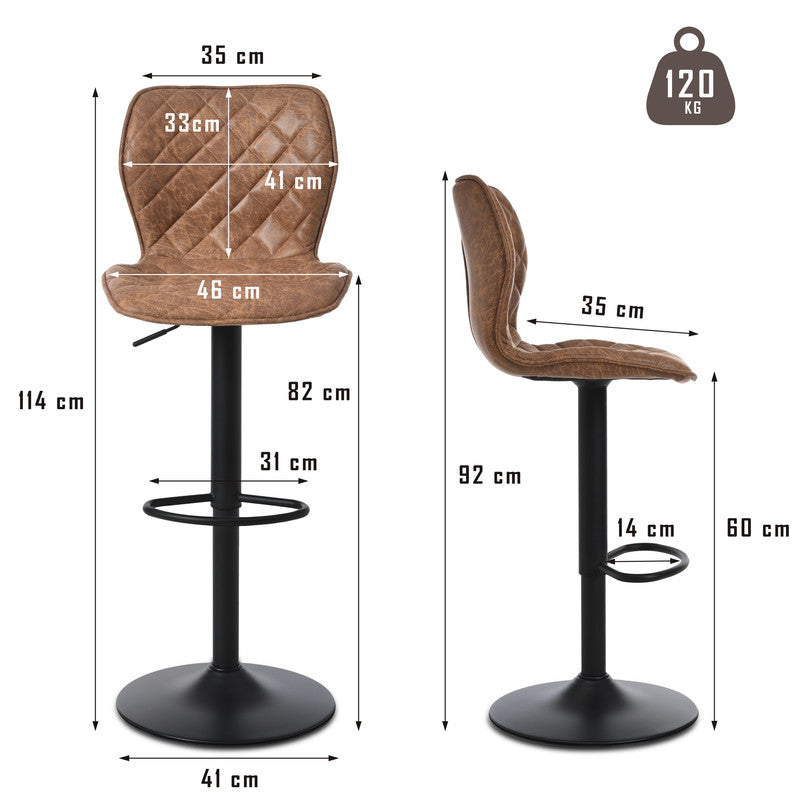 Goeurvant Modern 360° Swivel Bar Stool with Adjustable Height and Metal Base, PU Upholstery, Kitchen Stool, Kitchen Bar Stools, Kitchen Stools, Home Bar Furniture, Bar Seating, Metal Base Stool, Modern Bar Chair, Contemporar