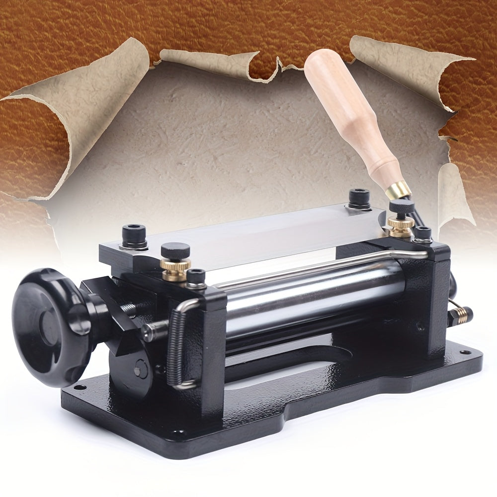 Kunstleer Splitter – Kunstleer Schroefmachine – Handmatige Peeling Machine – Leren Schiller – Lederen Afschilapparaat – Verstelbare Dikte 2-6 mm – Robuust Staal & Houten Handgreep