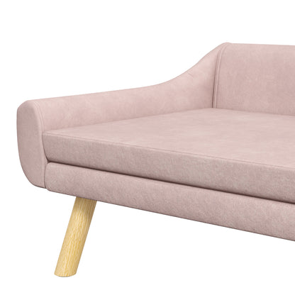Hondenmand – Hondenbank – Hondenbed – Dierenmand – Huisdierbed – Scandinavisch Design – Afneembaar Kussen – Fluwelen Materiaal – 102x58,5x42,5 cm – Roze
