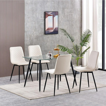 Eetkamerstoelen – Stoelen – Kuipstoelen – Designstoelen – Velours Stoel – Set van 4 – Metalen Poten – Ergonomisch Comfort – Beschermende Glijders