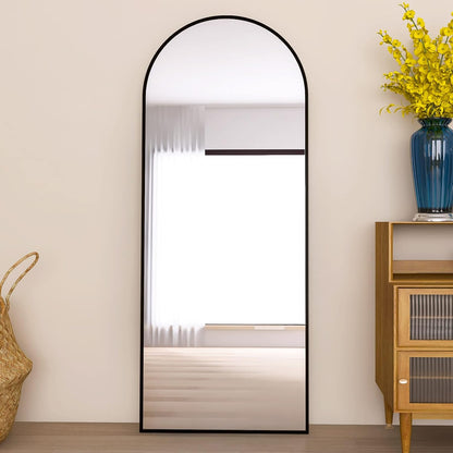Volledige Lengte Spiegel – Vloerspiegel – Rechthoekige Spiegel – Grote Spiegel – Wandspiegel – Gouden Aluminium Lijst – 180 x 80 cm – Vrijstaand Zonder Montage