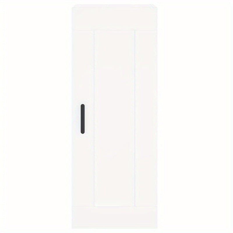 High Cabinet 34.5X34X180 Cm Processed Wood White Storage Cabinet in The Hallway, This Cabinet Offers Ample Storage Space to Keep All Your Items Organized, Suitable for Offices, Bedrooms, Living Rooms, Kitchens, And Hallways.