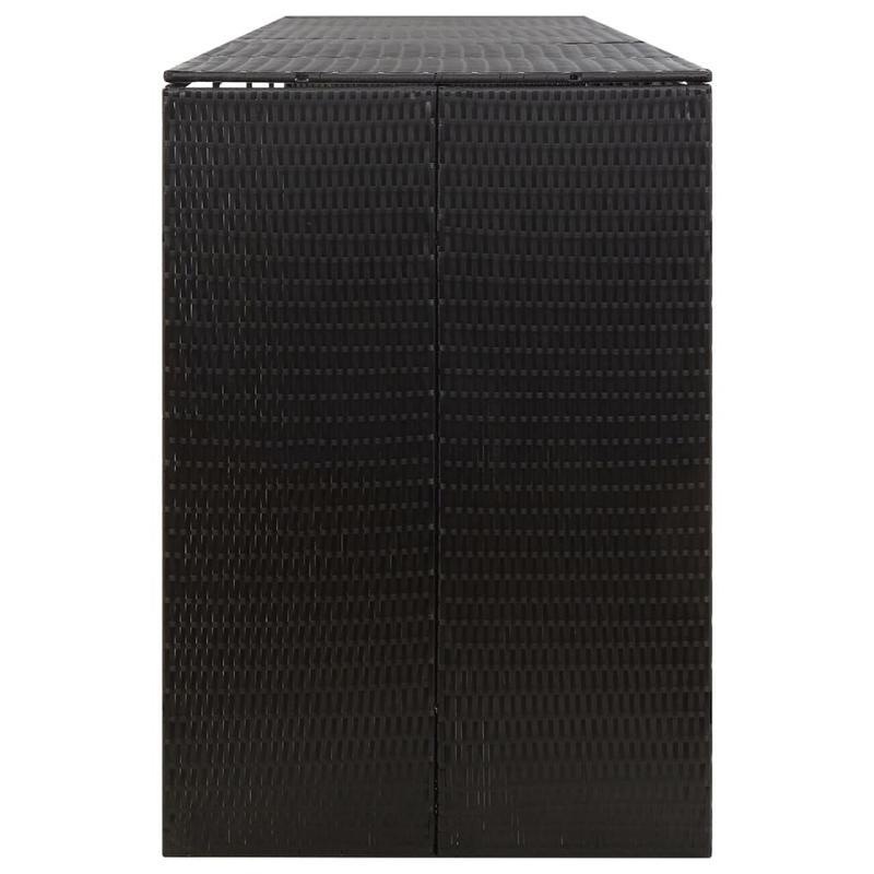 Prullenbakdeksel – Afvalbak Deksel – Vuilnisbak Cover – Afvalbak Hoes – Polyrattan Deksel Nero – Stevig Weerbestendig – Perfecte Pasvorm 274x80x117 cm