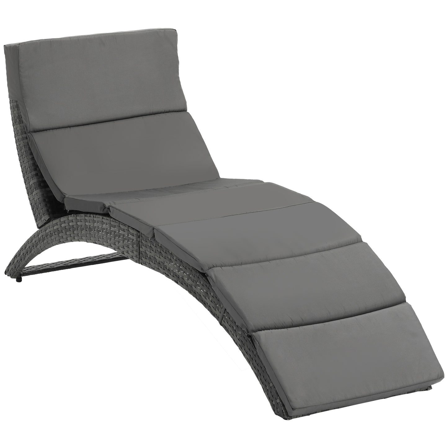 Ligstoel – Tuinstoel – Ligbed – Relaxstoel – Zonnebed – Opvouwbaar – Resin Rotan – Verstelbaar – Met Dikker Kussen – Weerbestendig Metaal