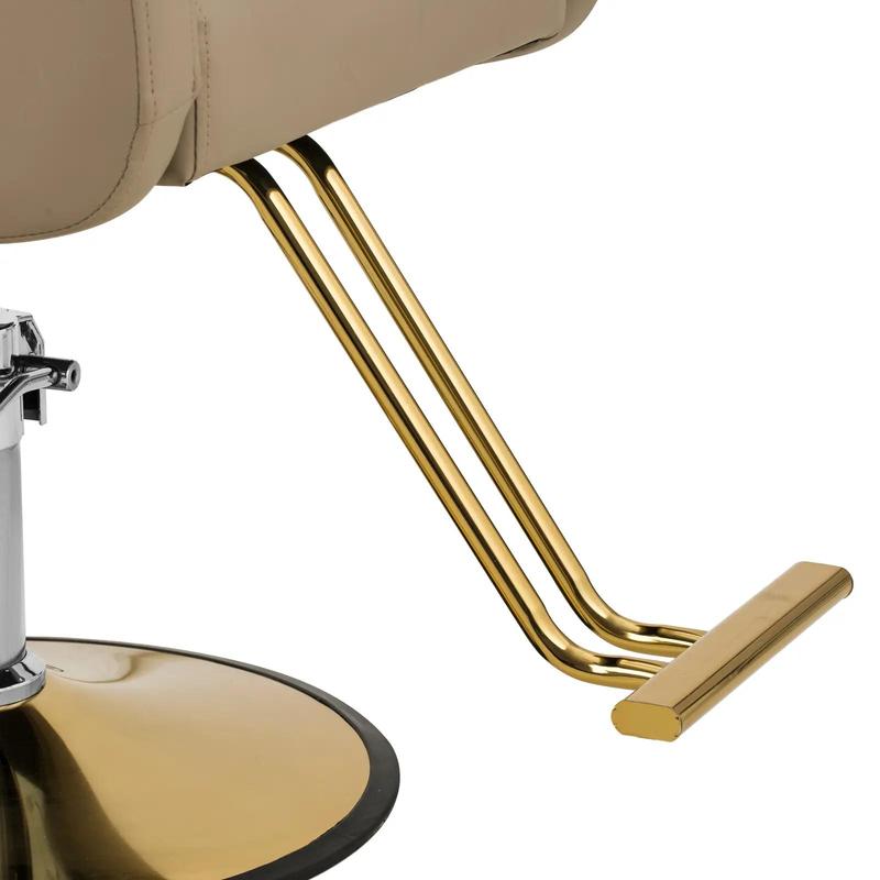 BARTON Barber Chair with Footrest - Beige - QUORE