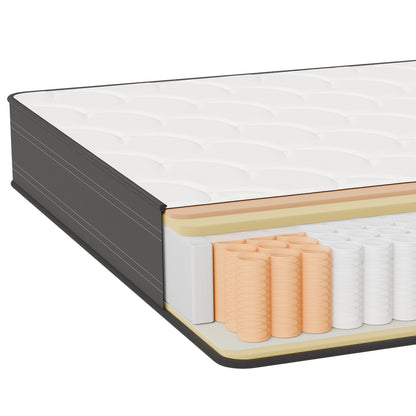Matras – Pocketveringmatras – Binnenveringmatras – 7-Zones Matras – Stevig Matras – 140x200 cm – 22 cm Dikte – 7-Zones Ergonomische Ondersteuning