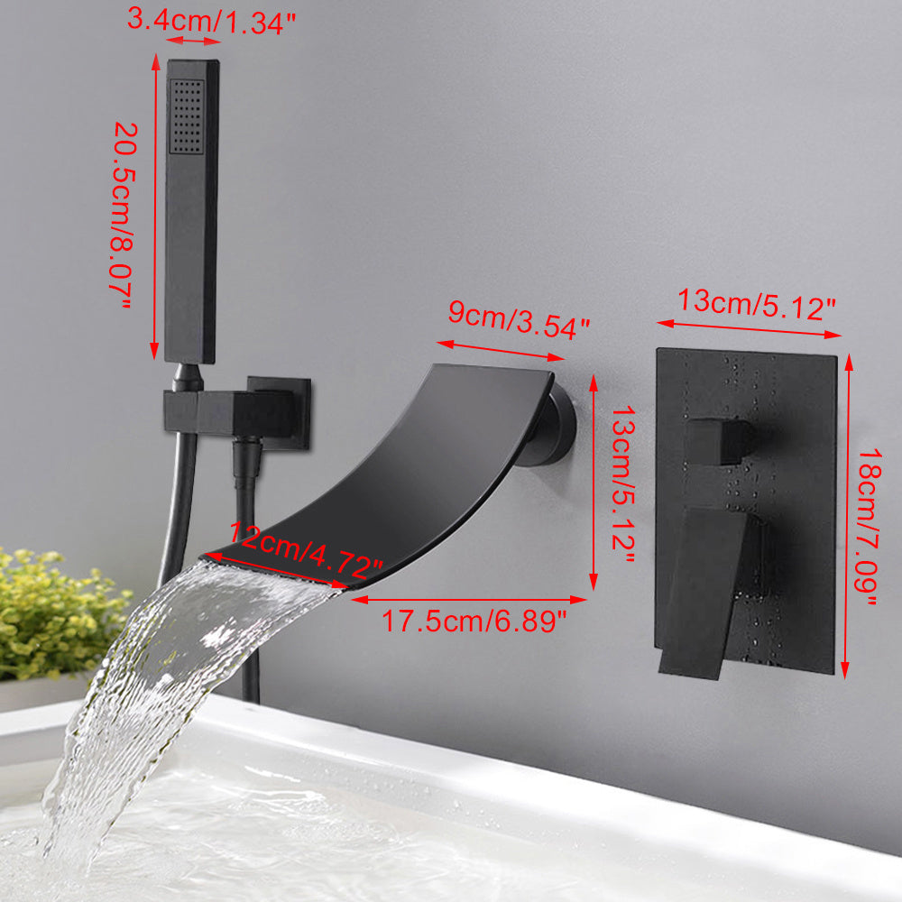 Badkraan – Badmengkraan – Badthermostaat – Douchekraan – Handdouche – Wandmontage – Mat Zwart – Duurzaam Zinklegering & Messing