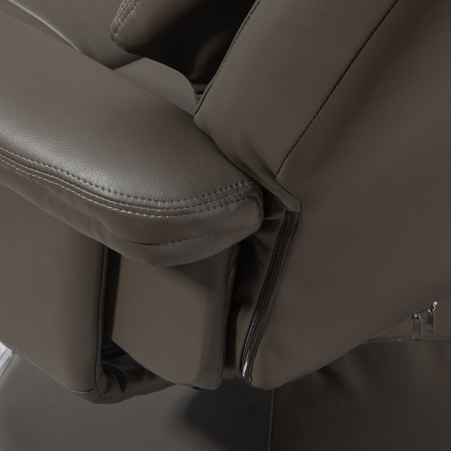 TV-fauteuil – Relaxfauteuil – Recliner – Schommelstoel – Fauteuil met Voetenbank – Verstelbare Rugleuning tot 132° – Hoogwaardig Kunstleer Grijs
