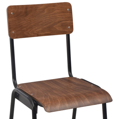 Barstoel – Barkruk – Barkrukken – Barstoelen – Kruk – Set van 2 – Massief Multiplex Zitting – Gepoedercoat Stalen Onderstel