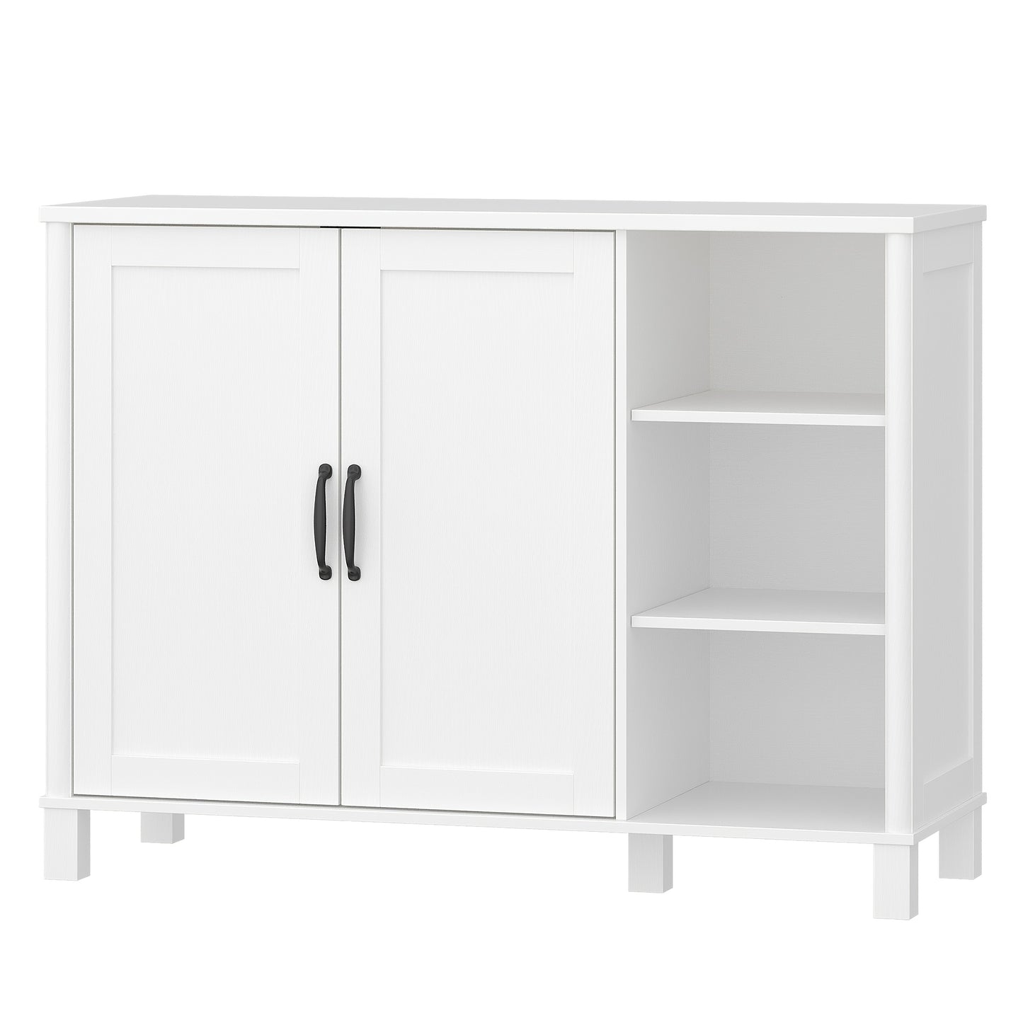Badkamerkast – Opbergkast – Kolomkast – Wastafelonderkast – Spiegelkast – MDF Materiaal – Verstelbare Planken – Wit