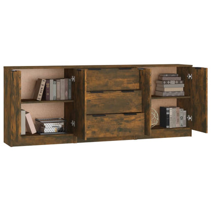 Dressoirkast – Sideboard – Opbergkast – Wandkast – Kast Smoked Oak – Duurzaam Hout – 3-Laags Design