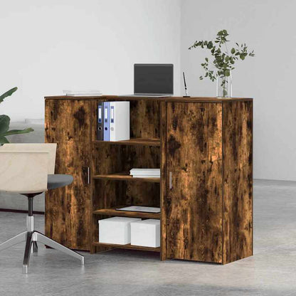 Balie – Receptiebalie – Welkomstbalie – Ontvangstbalie – Balietafel – Gebrande Eikenhout Bruin – 135x50x103,5 cm – Duurzaam Houtmateriaal