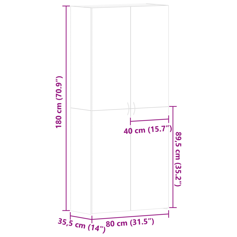 Schoenenkast – Schoenenrek – Schoenenopberger – Schoenenbank – Donkere Eiken Look – Ruim 80x35,5x180 cm – Hoogwaardig Hout