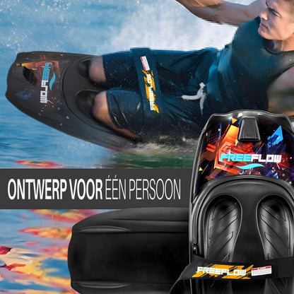 Kneeboard – Watersportboard – Knieplank – Waterboard – Surfboard – Zwart/rood – Lichtgewicht & Duurzaam PVC – Verstelbare Veiligheidsriem