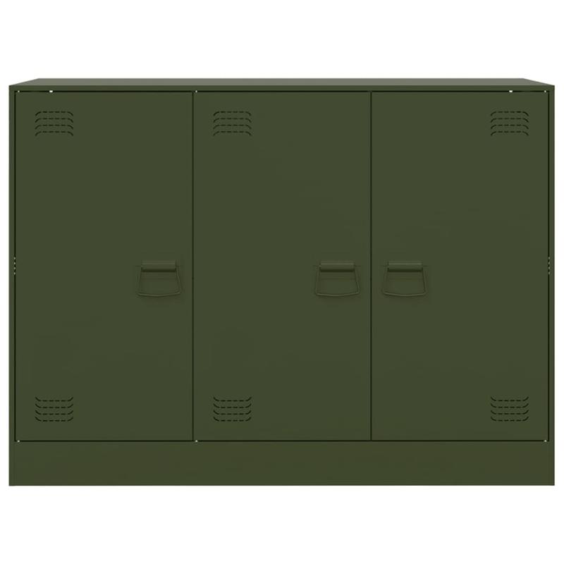 Simple Sideboard, Spacious Storage Cabinet with Display Shelf, Suitable for Kitchen, Living Room, Stylish Furniture, Offers Additional Storage Space and Home Decor, Ensures Safety. Dressoir 99x39x73 cm Steel Olive Green