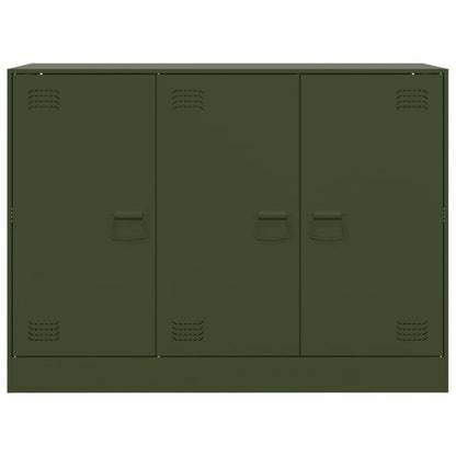 Simple Sideboard, Spacious Storage Cabinet with Display Shelf, Suitable for Kitchen, Living Room, Stylish Furniture, Offers Additional Storage Space and Home Decor, Ensures Safety. Dressoir 99x39x73 cm Steel Olive Green