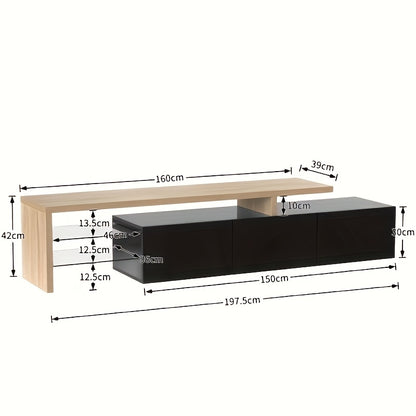 TV-standaard – Tv-meubel – Entertainmentmeubel – Mediameubel – TV-kast – Strak Mat Zwart – Robuuste Constructie – Ruimtebesparend Design