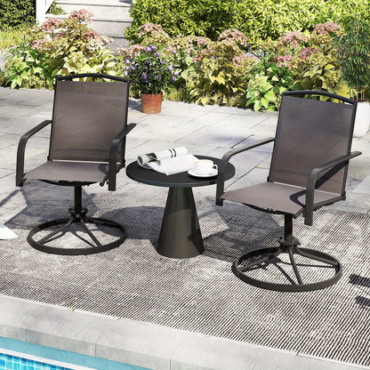 Draaibare Schommelstoel – Tuinstoel – Balkonstoel – Verandastoel – Relaxstoel – Set Van 2 – 360° Draaibaar – Hoog Rugleuningontwerp