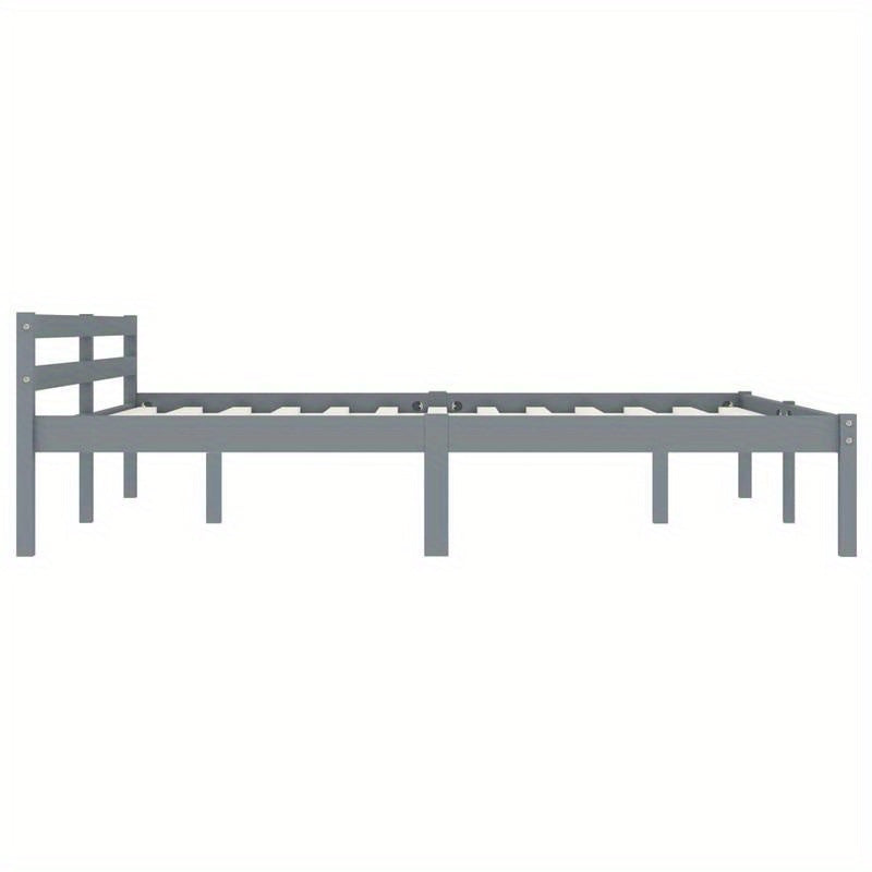 Bedframe – Massief Houten Bed – Houten Ledikant – Kiep Bed – Slaapkamer Bed – Grijs Kieferhout – 160x200 cm – Duurzaam Massief Hout