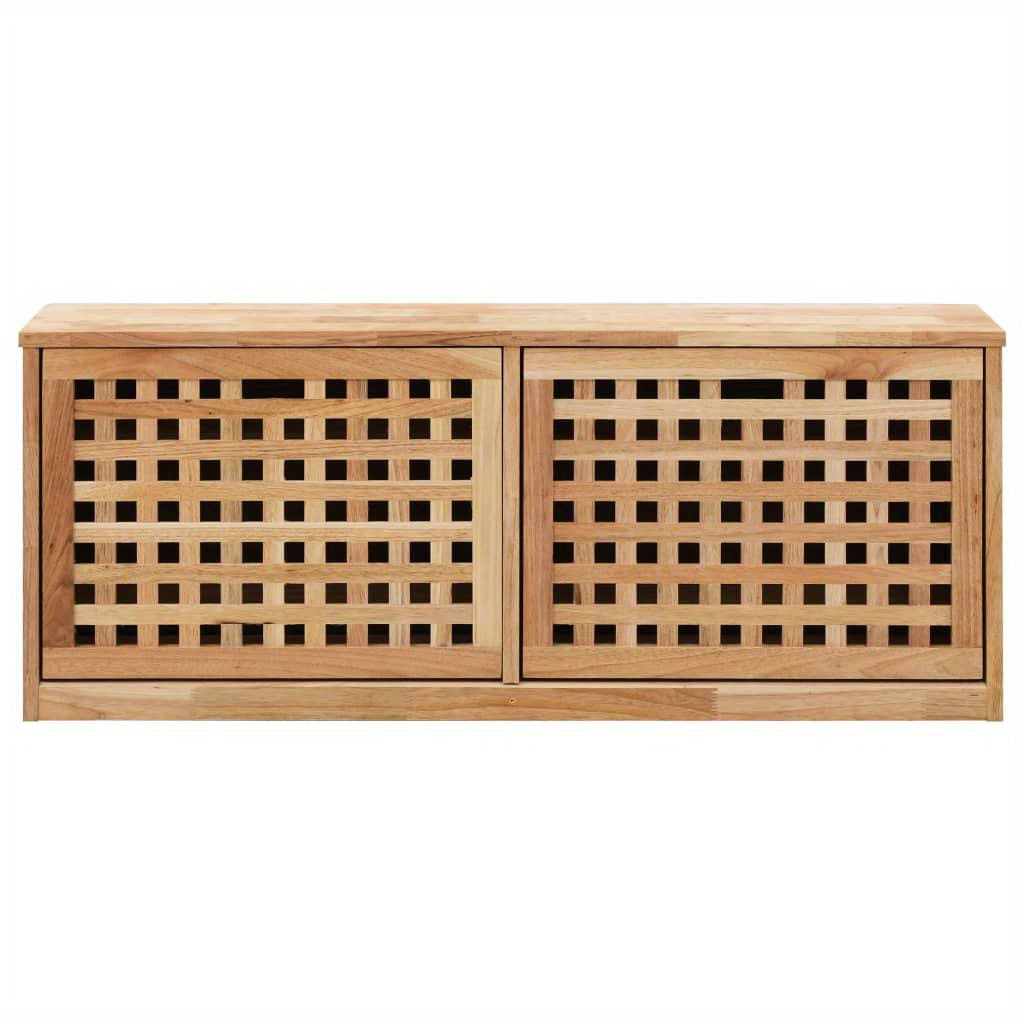 Schoenenbank – Schoenenkast – Schoenenrek – Opbergbank – Halmeubel – Massief Walnotenhout – Compact 94x20x38 cm – Flip-Top Met Opbergruimte