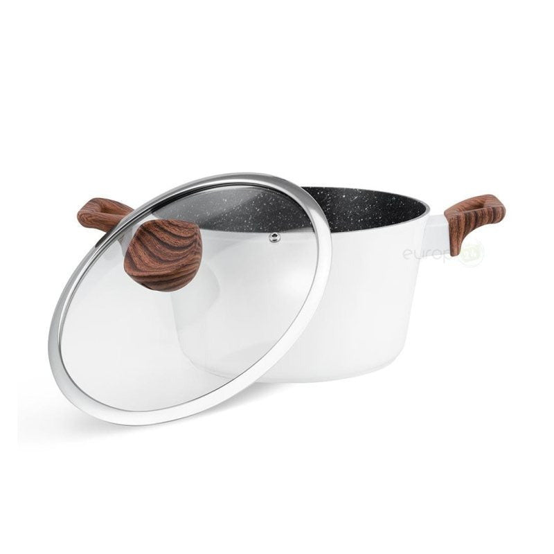 21-Delige Kookpottenset – Pannen Set – Kookpotten – Koekenpan – Inductiegeschikt – Wit – Aluminium Gietwerk – Keramische Anti-aanbaklaag
