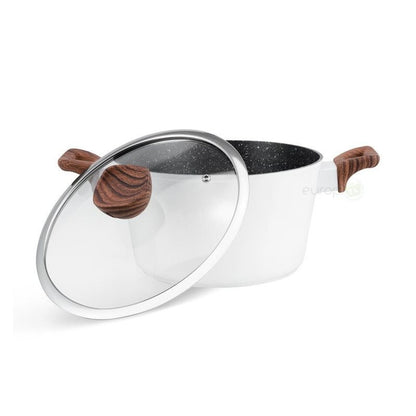 21-Delige Kookpottenset – Pannen Set – Kookpotten – Koekenpan – Inductiegeschikt – Wit – Aluminium Gietwerk – Keramische Anti-aanbaklaag